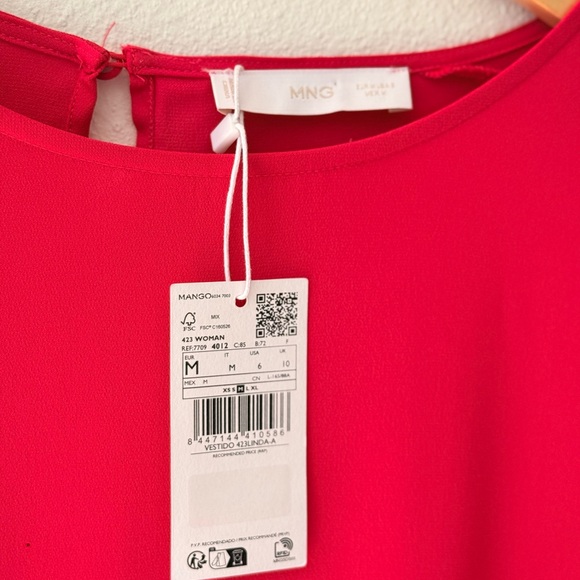 Mango Hot Pink Slit Cape Dress - Picture 7 of 9